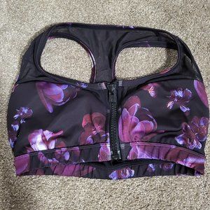 Zenith Zip Bra - Dark Bloom